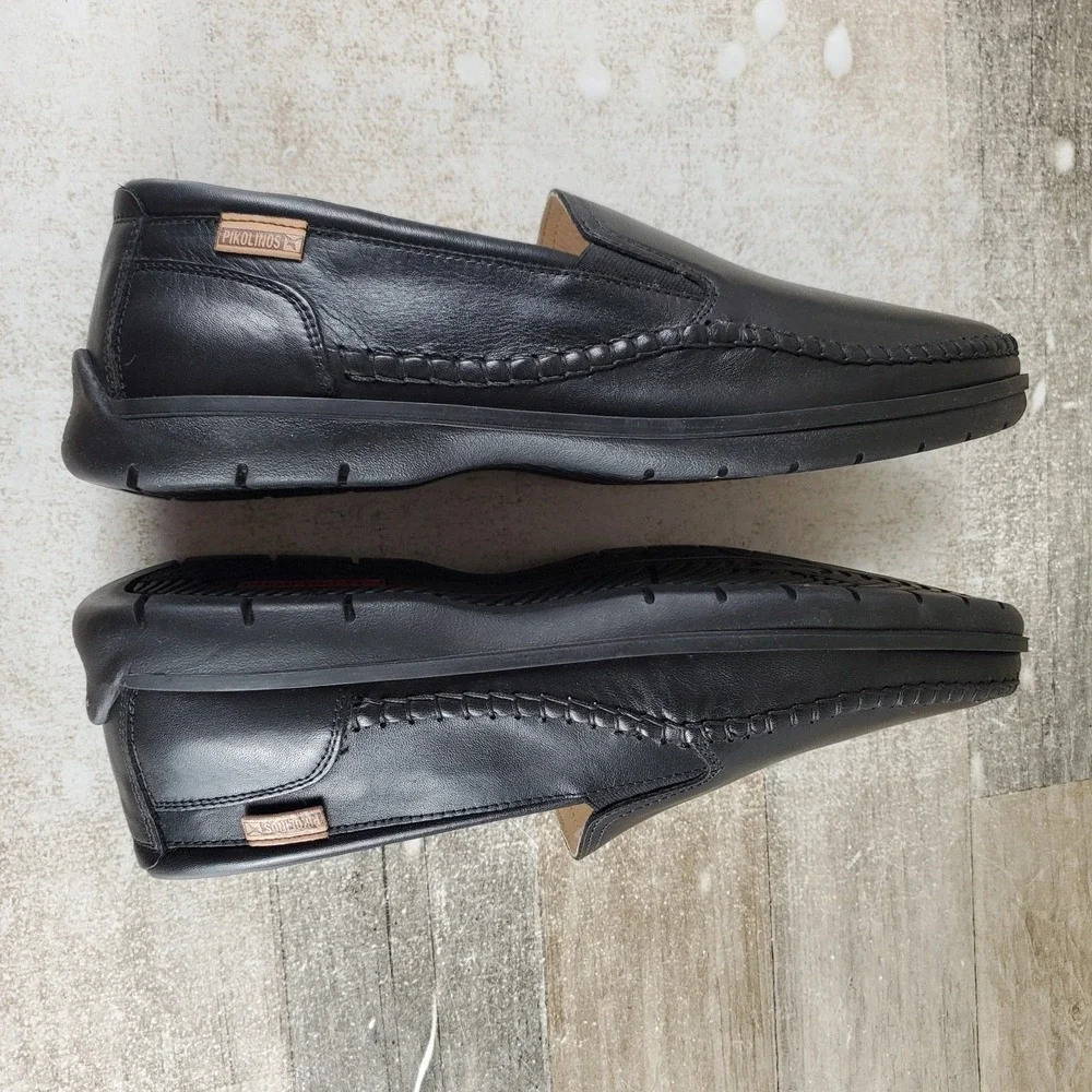 Pikolinos Marbella M9A-3111 Mens Loafers Sz 8 Black Leather Slip On Round Toe